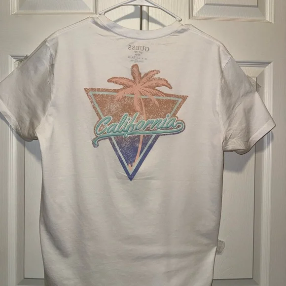Guess White Tropical Graphic Tee - Picture 3 of 5